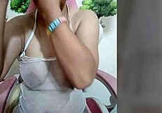 Juliana Japa with hairy body and swollen nipples self-touching