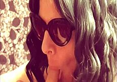 She sucks my uncut cock