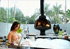 Beautiful Brunette MILF With Big Tits Masturbates Wet Pussy In Bathroom