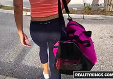 Harley Ann Wolf Bangs Tyler Steel in Street Blowjob Scene