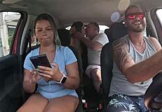 Ted hitched a ride with couple Mari and Chell, scoring a hot newbie Candy Debby in the backseat