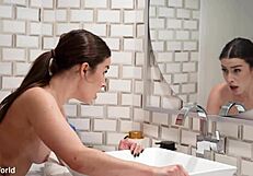 chanel camryn lures boyfriend into wild dp threesome. personal trainer joins for intense ride!