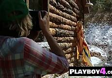 Small Tits Blonde Milf Karina Marie Shows Ass In Stockings