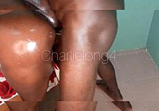 Charlielong4 Slams Ebony Hard in Close-Up Anal. Naija Porn Shows Her Shaking and Dripping Wet.