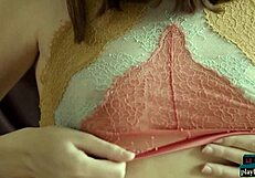 Petite Arab teen Katrine Pirs in Playboy solo striptease