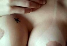 cum on top of me in lingerie with big natural tits