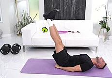 chanel camryn lures boyfriend into wild dp threesome. personal trainer joins for intense ride!