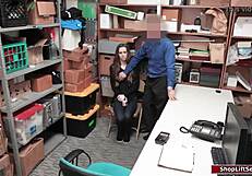 Teen Babe Fucked By Officer For Stealing In Office