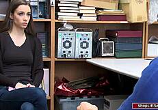 Teen Babe Fucked By Officer For Stealing In Office