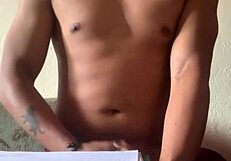 Maluma masturbates with his big cock while solving logic exercises