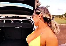 i drove vagninho outdoors and let him overflow my ass with cum