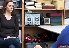 Teen Babe Fucked By Officer For Stealing In Office