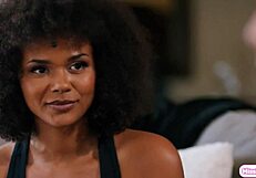 Black beauty enjoys lesbian threesome with best friend and roommate
