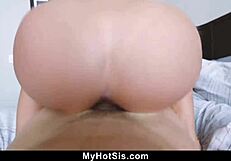 stepsister bends over and stuffs mouth with stepbros dick in taboo roleplay