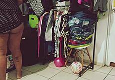 Wow, The Fat Chubby Mexican BBW Is Cleaning The Room!