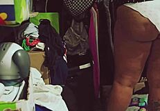 Wow, The Fat Chubby Mexican BBW Is Cleaning The Room!