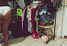 Wow, The Fat Chubby Mexican BBW Is Cleaning The Room!