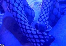 sexy footjob in nylons and leggings