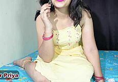 desi teen girl practices yoga poses for her boyfriend