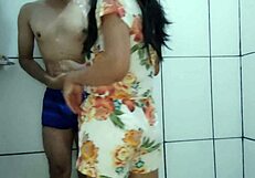 shower with stepson turned into hours of pussy pounding