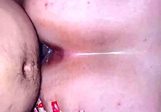 Doggy Style Creampie with Latina During Her Period at Gym