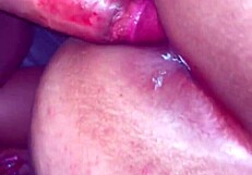 Doggy Style Creampie with Latina During Her Period at Gym