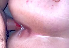 Doggy Style Creampie with Latina During Her Period at Gym