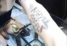 Sexy Emo Tranny Licking Her Own Cum