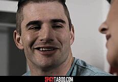 Horny stepmom begs stepson for doggystyle impregnation after blowjob and cowgirl riding