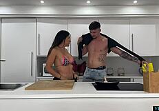 Big Ass Latina Milf Fucked By Boyfriend's Friend In Kitchen