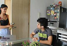 Did Latina Teen Catch Her Hermanastro Masturbating and Decide to Help Him Finish?