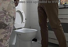 Taboo stepmother spies on stepson pissing with kinky thrill