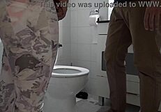 Taboo stepmother spies on stepson pissing with kinky thrill