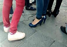 Beautiful princess wearing stylish slippers