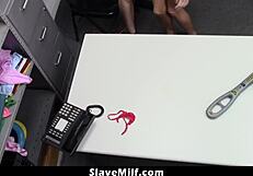 officer makes milf shoplifter strip for search 😱