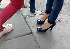 Beautiful princess wearing stylish slippers