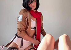 Eren Yeager Makes Mikasa Sit On His Cock