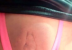 Latina's Swollen Pussy Stretches Tiny Panties