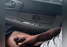 Jackin' big pretty dick in car!