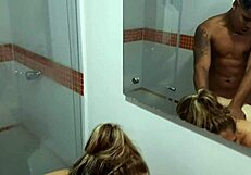 I sneakily please my stepson while he showers every day