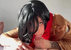 Eren Yeager Makes Mikasa Sit On His Cock