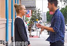 Passionate kissing with girlfriend in public outdoor setting