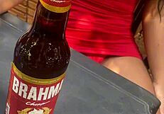 Married man has his affair with a Brazilian beauty at a bar