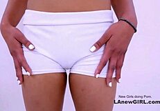 tiny brunette model fucked in audition on sofa