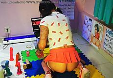 Watching a teen otaku get fucked while I pleasure myself