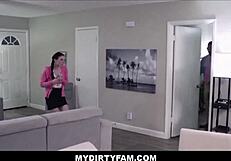 Blonde teen stepdaughter gets pounded hard