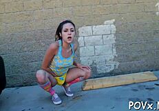 Tattooed Man Dominates Petite Nymph With His Cock