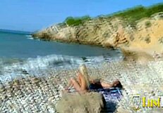 sex hungry blonde debora with big tits bangs wild on the beach