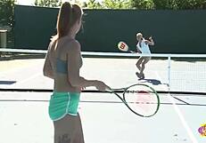 April Brooks seduces Sarah Vandella into intense taboo sex outdoors.