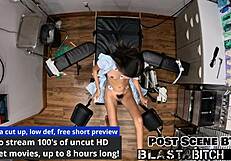 Aria Nicole, petite nurse, gets fucked and creampied behind scenes